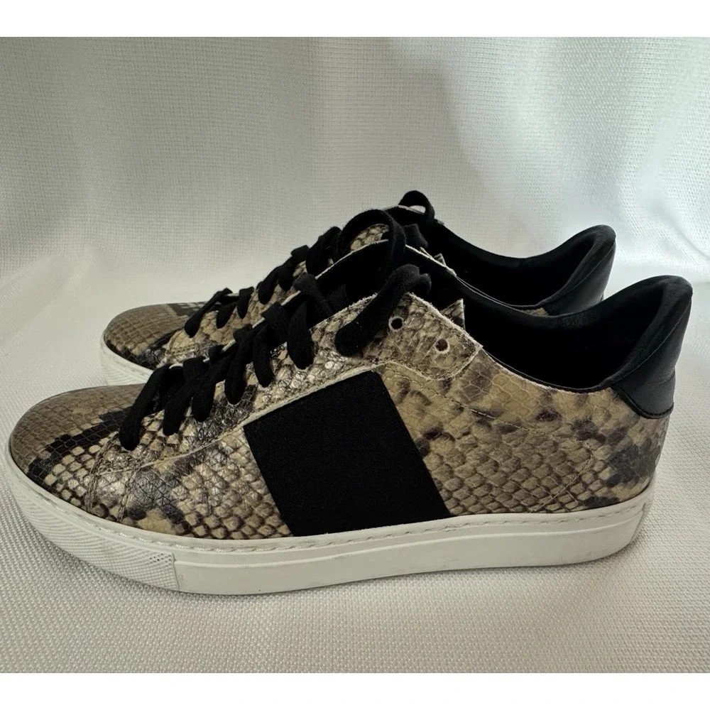 M. Gemi Woman's The Volata Snakeskin Print Leather Sneaker Size IT37 US‎ 7